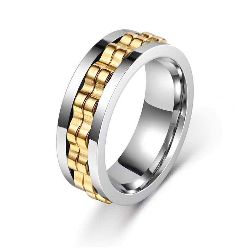 Anillo Fidget Giratorio de Acero Inoxidable para Hombres